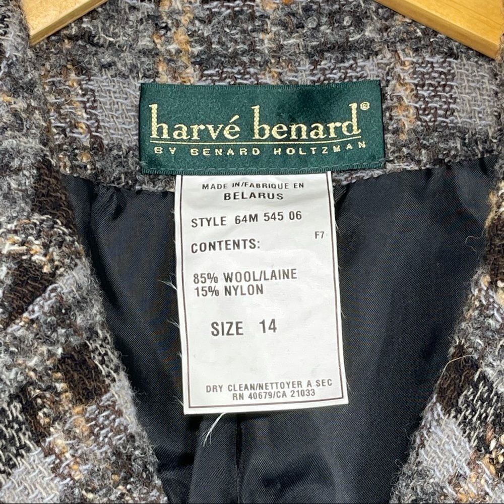 Harve Benard Brown Plaid Button Up Wool Jacket - Picture 8 of 15